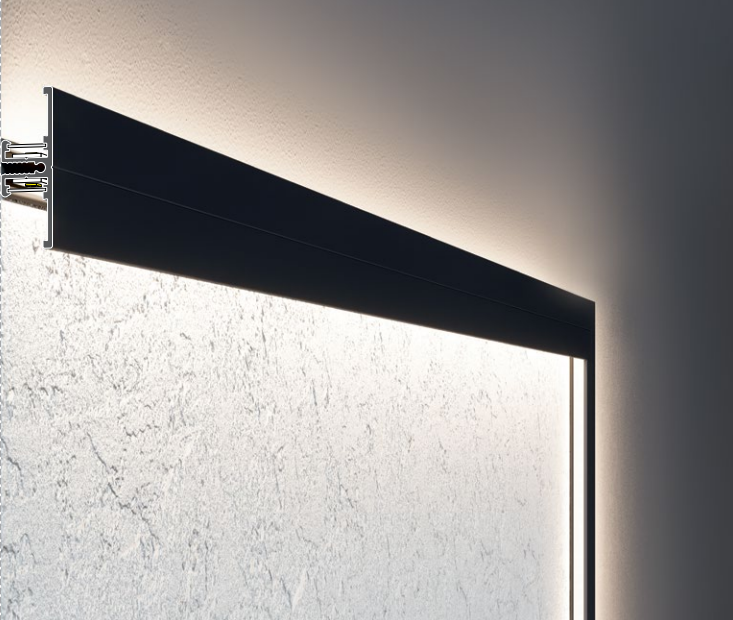 Profil LED aparent BACK 10, negru, lungime 2m